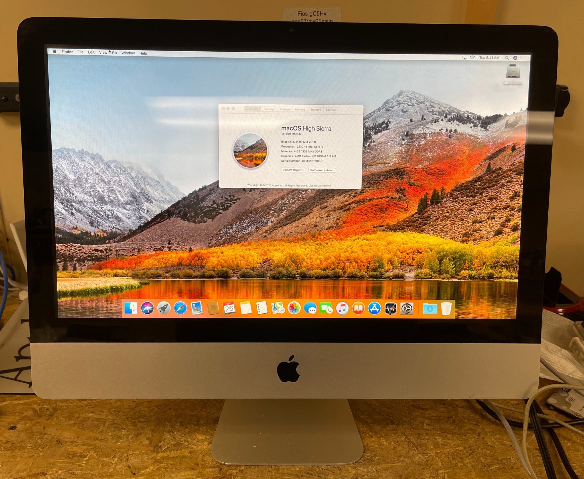 Apple iMac 21.5-inch Mid 2011 2.5GHz Quad-Core Intel Core i5