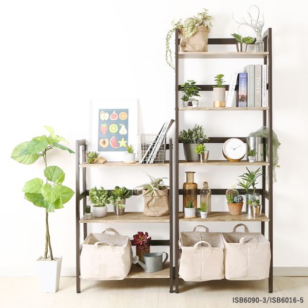 インテリアシェルフベルーモ 5段 幅60 奥行34 高さ163cm木製ラック