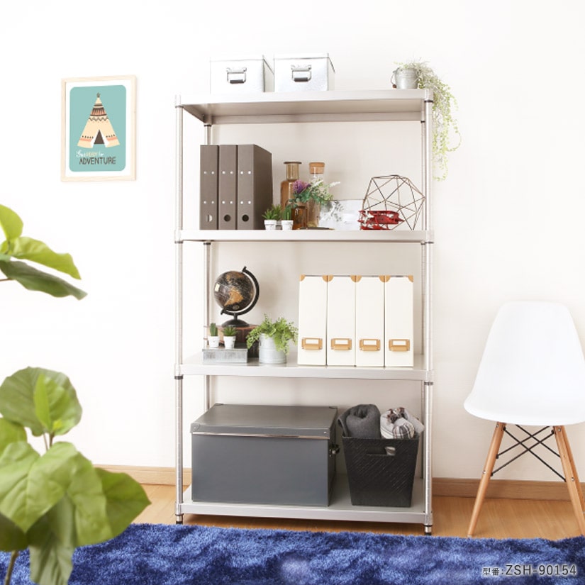 25mm]ルミナスプレミアムラインソリッドシェルフ付き3段幅90幅91.5