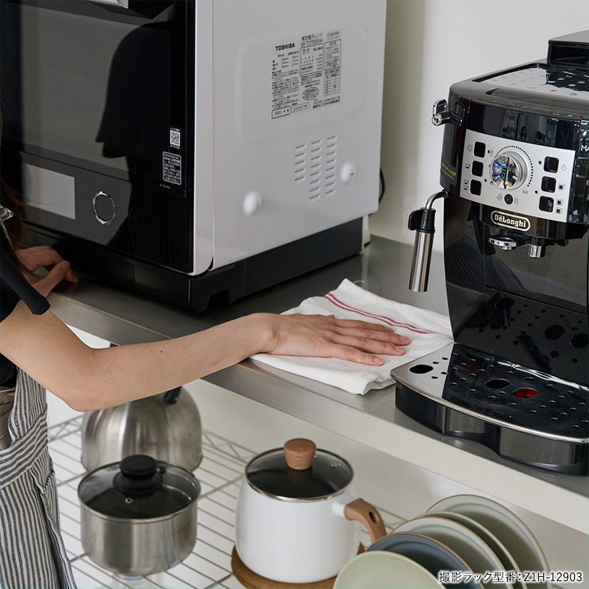 25mm]ルミナスプレミアムラインソリッドシェルフ付き3段幅120幅121.5