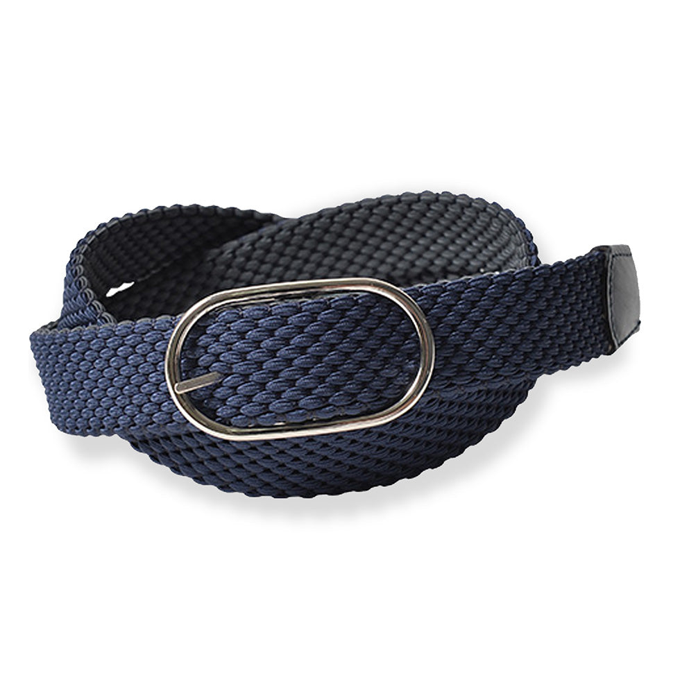 メンズベルト ゴムメッシュ リバーシブル ベルト ネイビー×チャコール