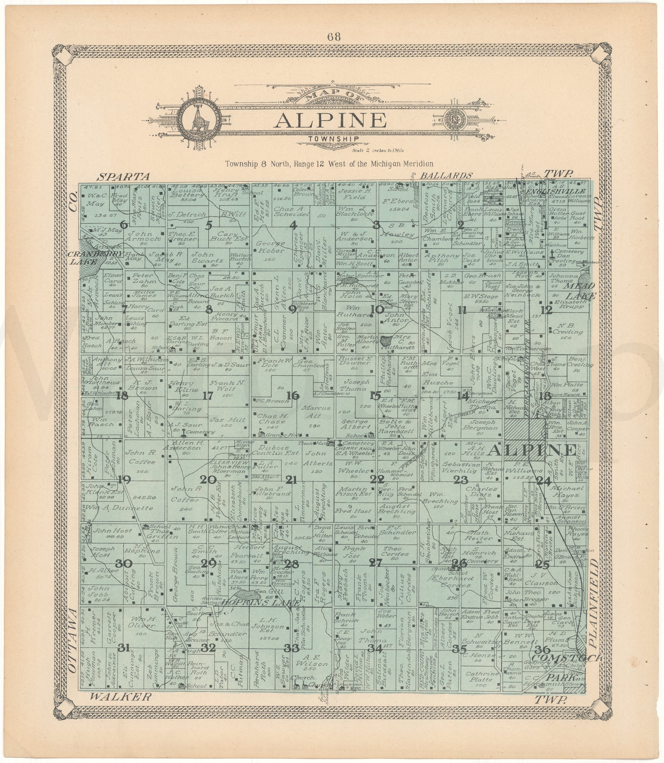 Alpine Township, Michigan 1907 – WardMaps LLC