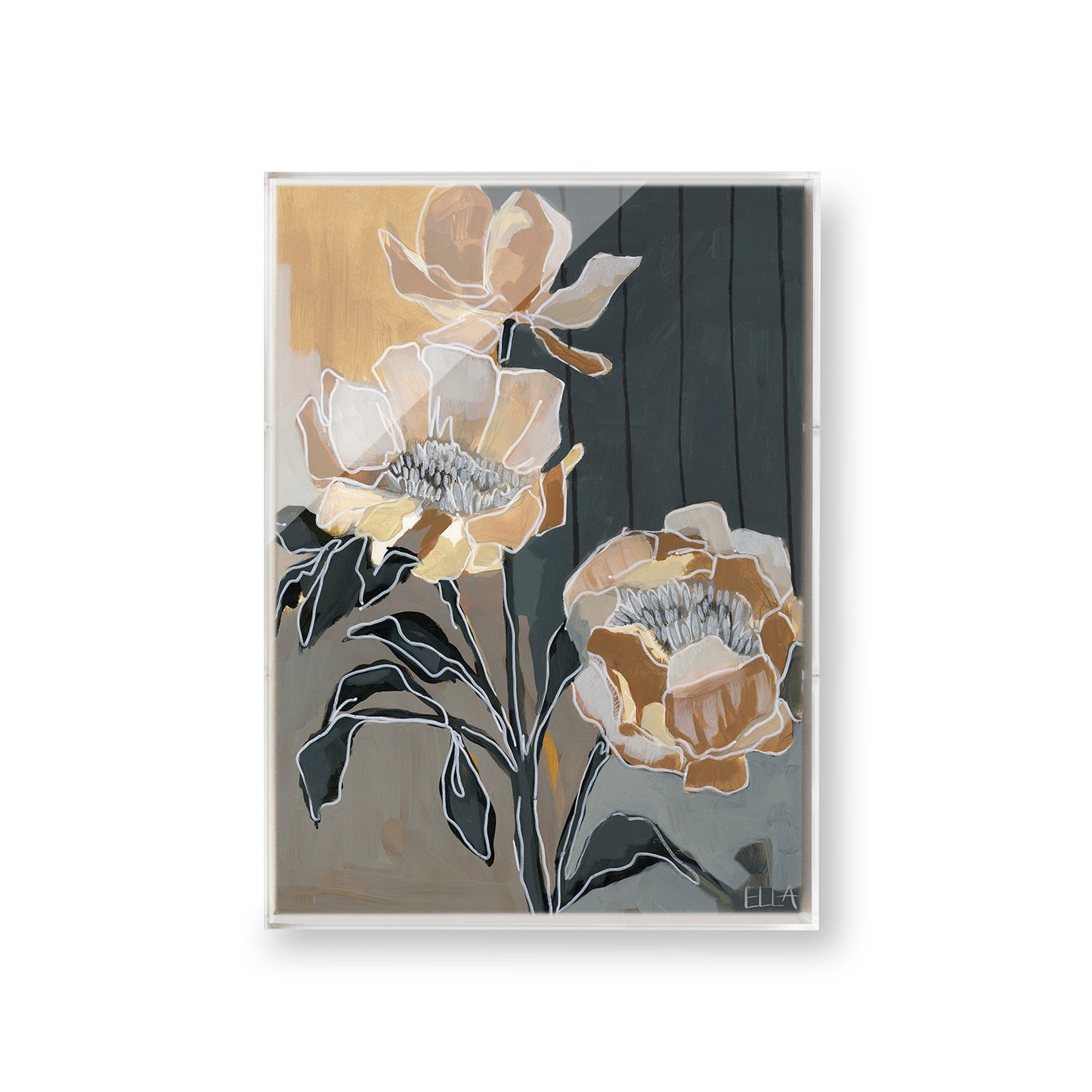 Bold Orange Flowers by Ella Anderson | Modern Framed Art – Wexel Art