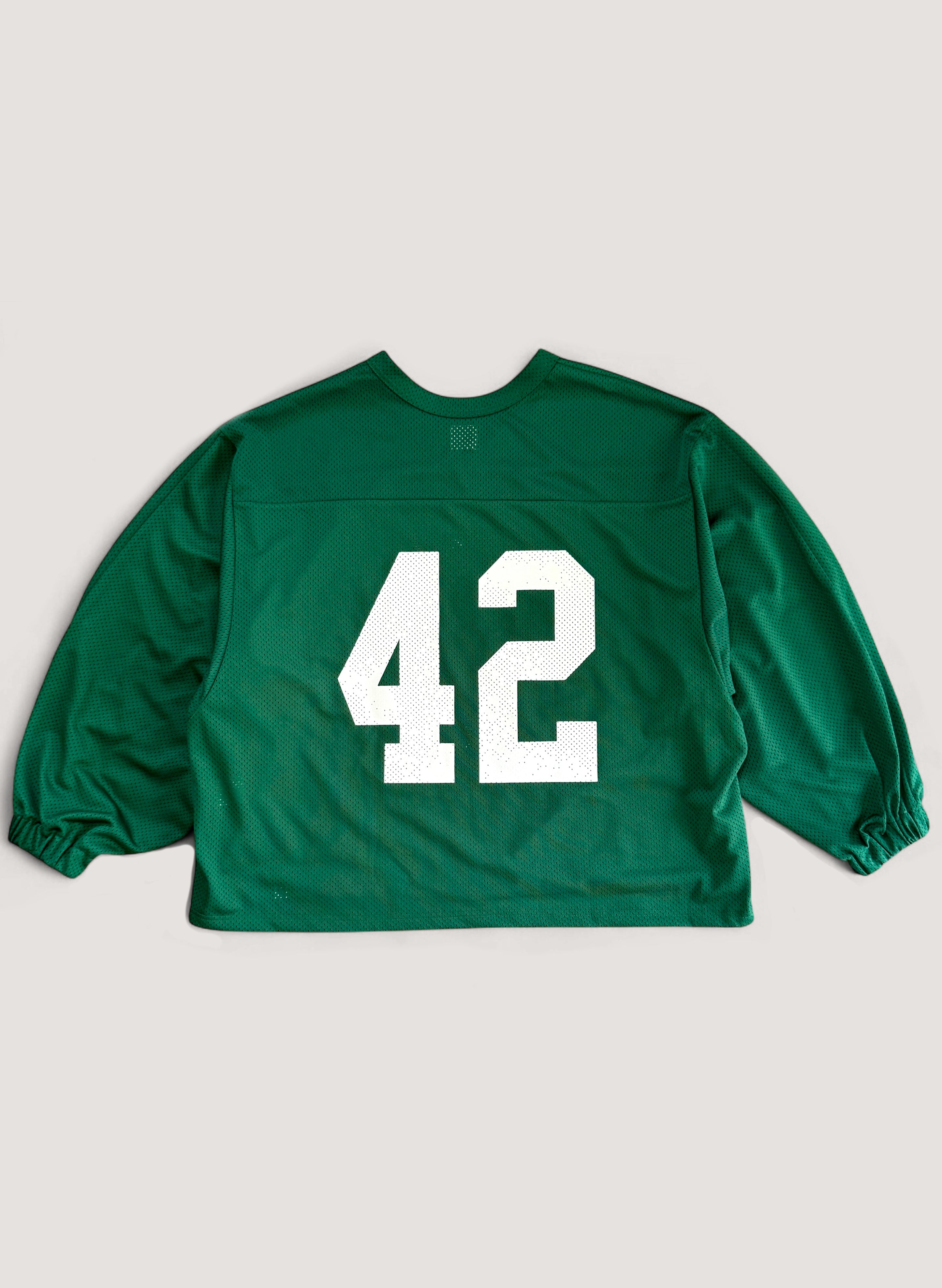 WOODBLOCK 42 MESH FOOTBALL LS SHIRT GREEN/WHITE (WB-25SS-004)