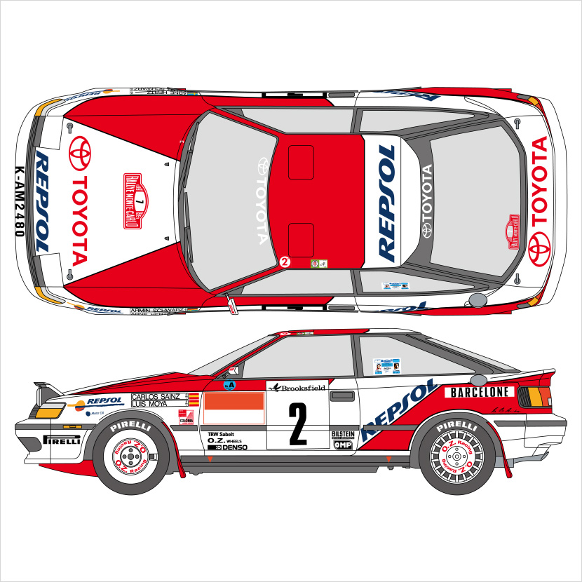 SHUNKO 1/24 セリカ ST165 1991モンテカルロ デカール BEEMAX対応