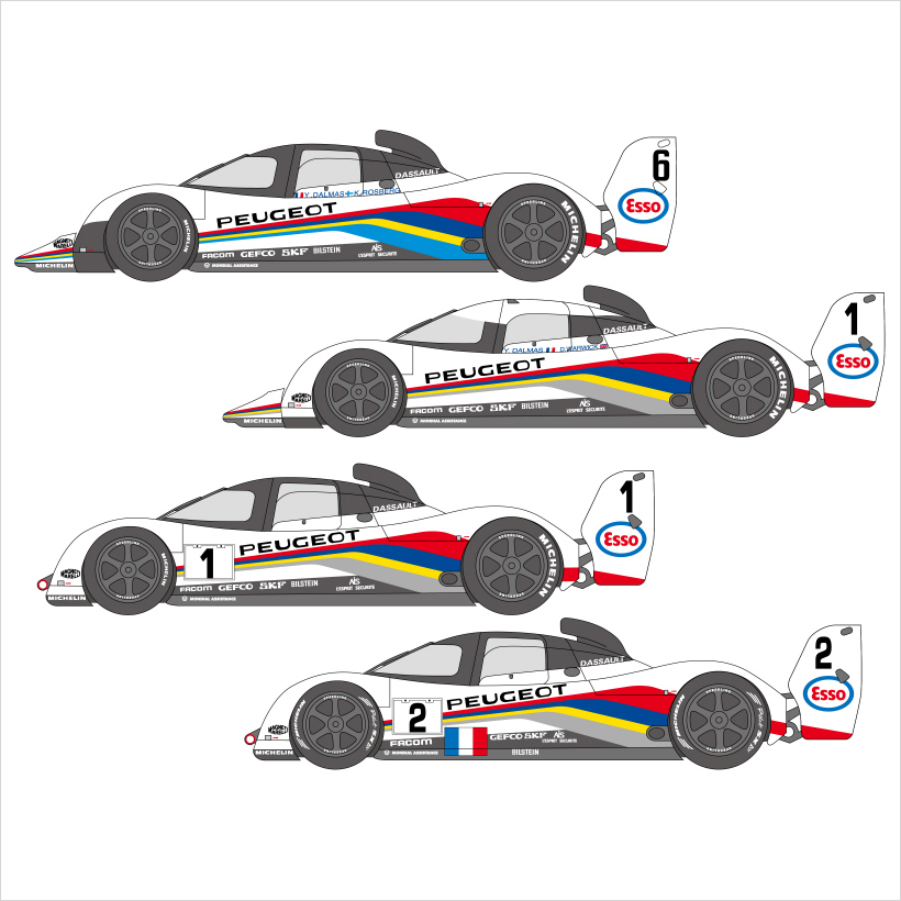 SHUNKO 1/24 プジョー905 Evo1 1991-93 デカールセット エレール対応