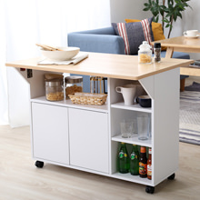 ブルックリンスタイルの木目とアイアンがおしゃれ便利なキャスター付