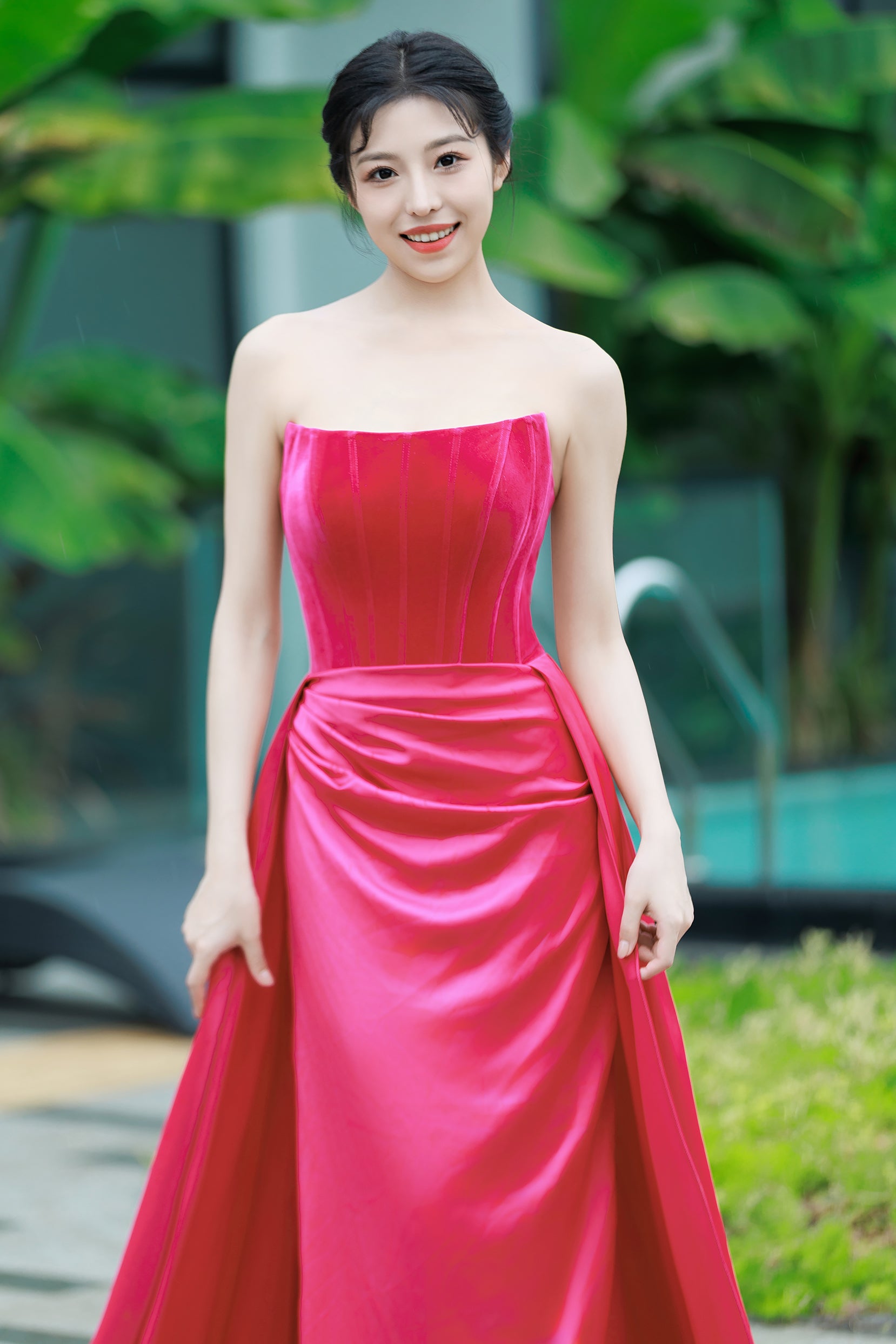 CW3326 ビスチェ サテン カラードレス – COCOMELODY