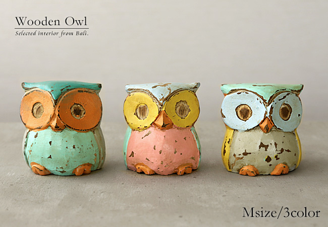 木製のフクロウの置物｜ココバリ