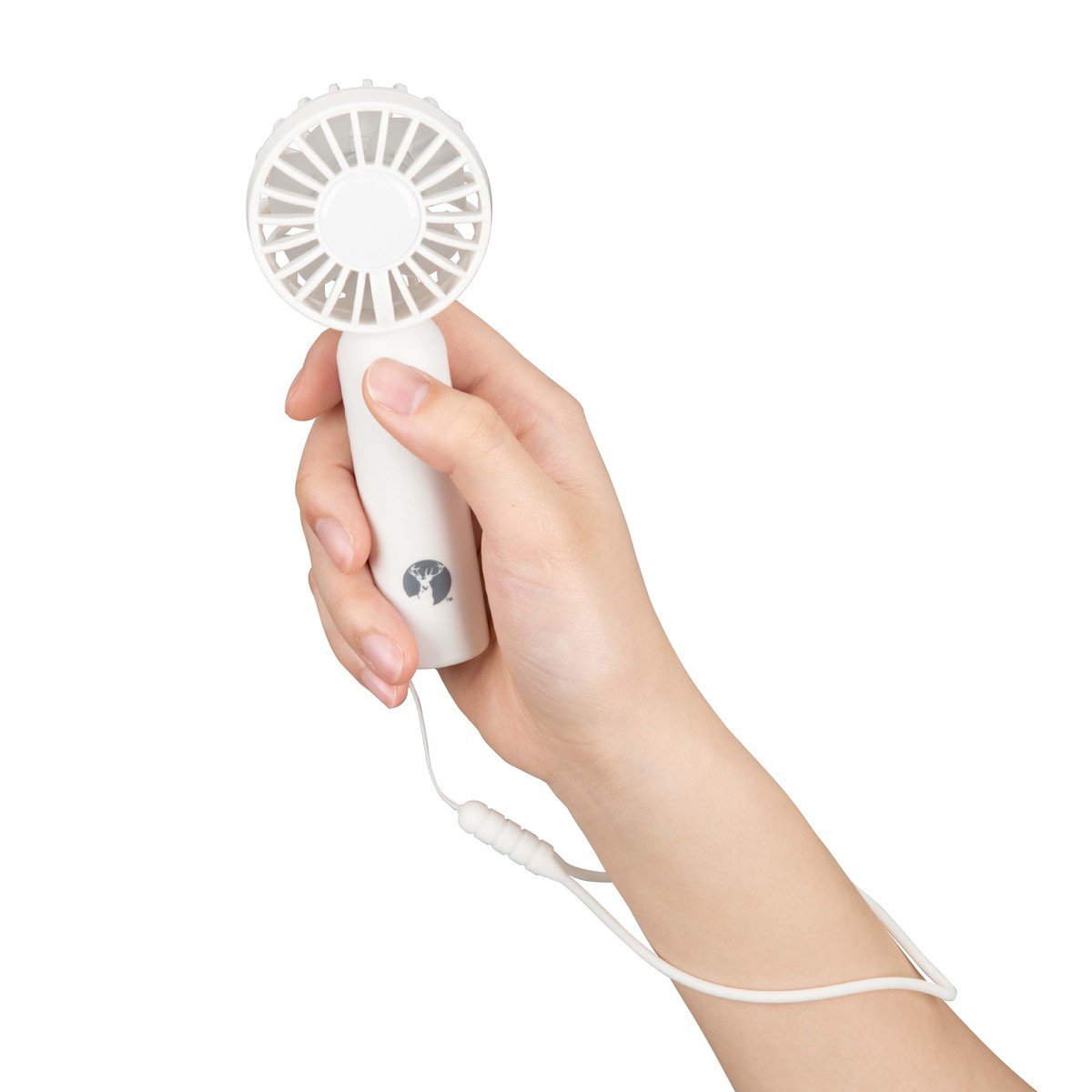 コンパクト2枚羽ハンディファン （ホワイト） - アウトドア・キャンプ