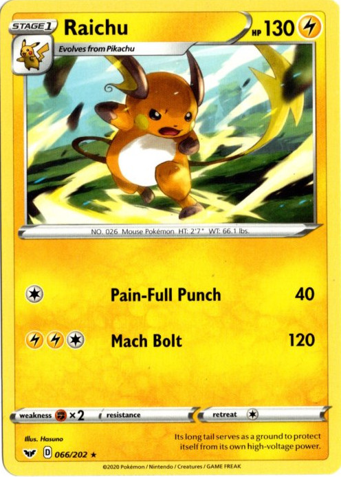 ライチュウ 海外版 英語版 Raichu - 066/202 -【Card Chicken】