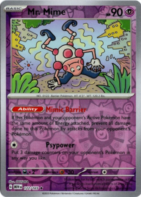 バリヤード 海外版 英語版 リバホロ Mr. Mime - 122/165 -【Card Chicken】