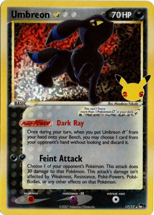 ブラッキー☆ スター 海外版 英語版 25th Umbreon - 17/17 -【Card