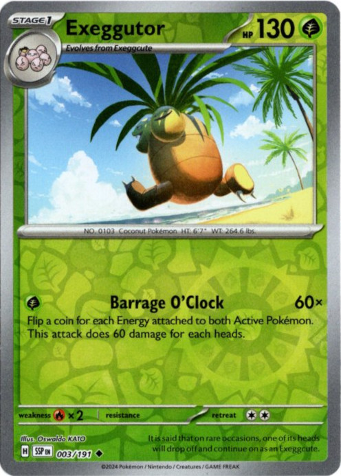 ナッシー 海外版 英語版 リバホロ Exeggutor - 003/191 -【Card Chicken】