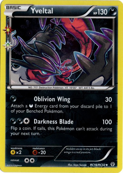イベルタル ポケキュン 海外版 英語版 Yveltal - RC16/RC32 -【Card
