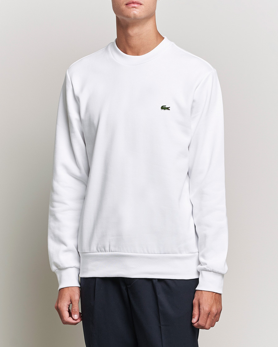 Lacoste Crew Neck Sweatshirt White at CareOfCarl.com
