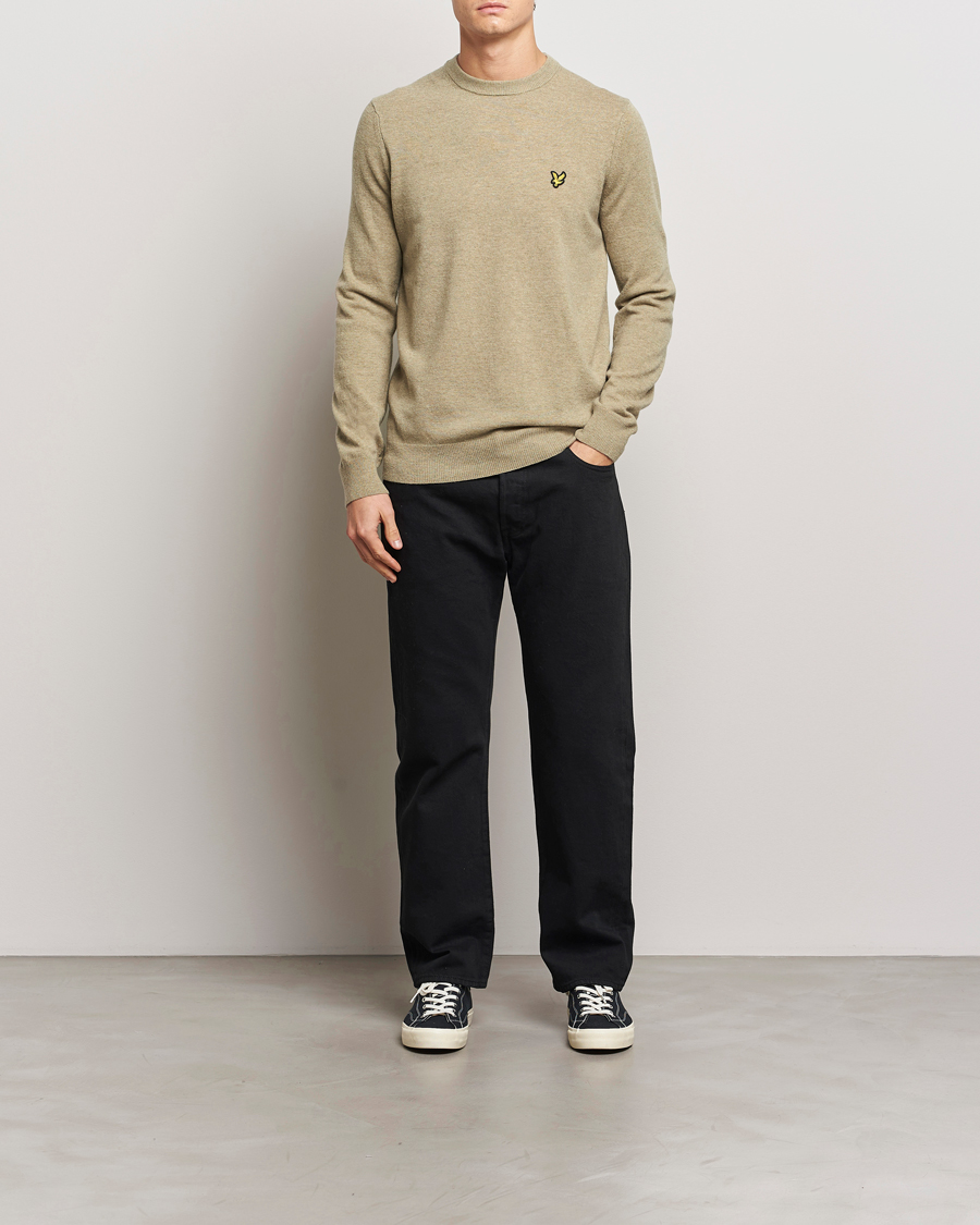 Lyle & Scott Lambswool Crew Neck Pullover Sage Uniform Marl at
