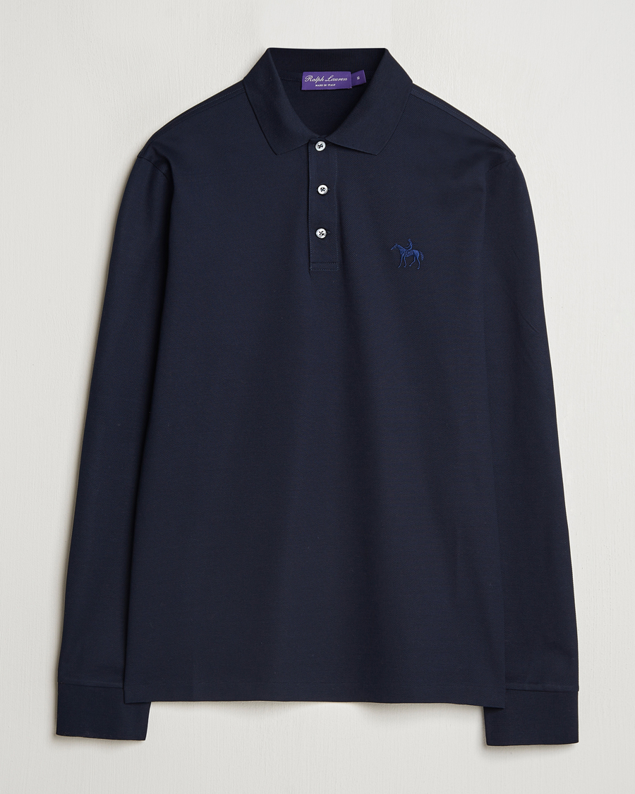 Ralph Lauren Purple Label Mercerized Cotton Long Sleeve Polo