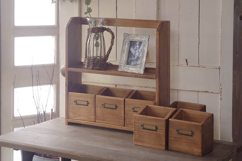 アンティーク風木製収納棚6ケースセット｜アンティーク風木製ラック