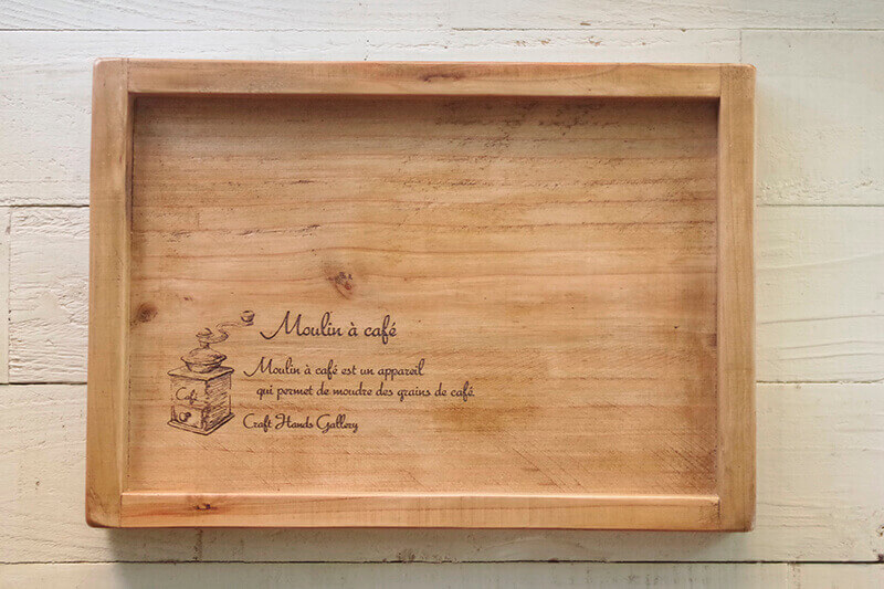 アンティーク仕上げの木製カフェトレー/お盆｜カフェ風インテリア