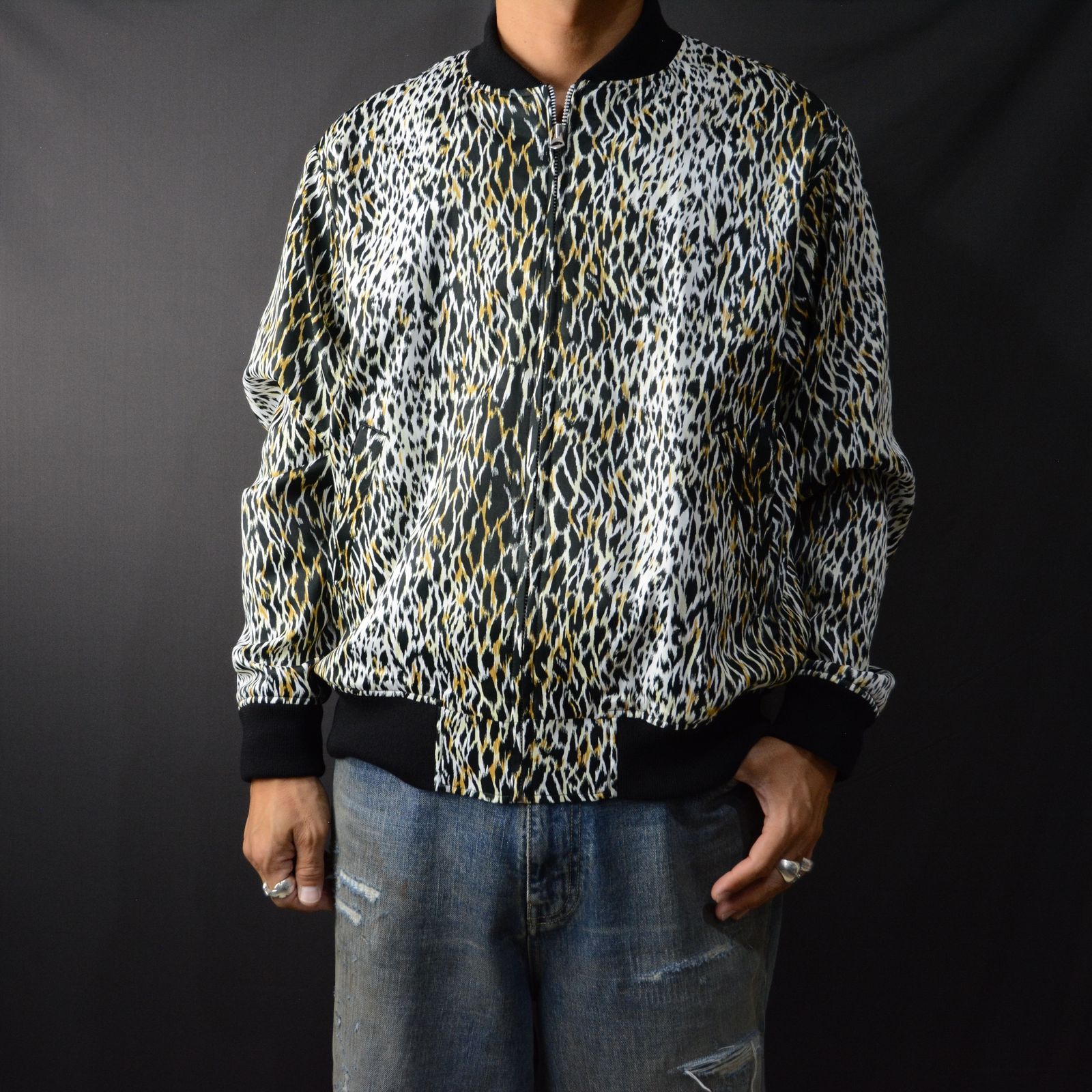 MINEDENIM - Leopard RC. Satin Rib Zip Blouson （WPT） レオパード