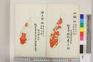 錦鯉絵型帳及び関連資料（にしきごいえがたちょうおよびかんれんし