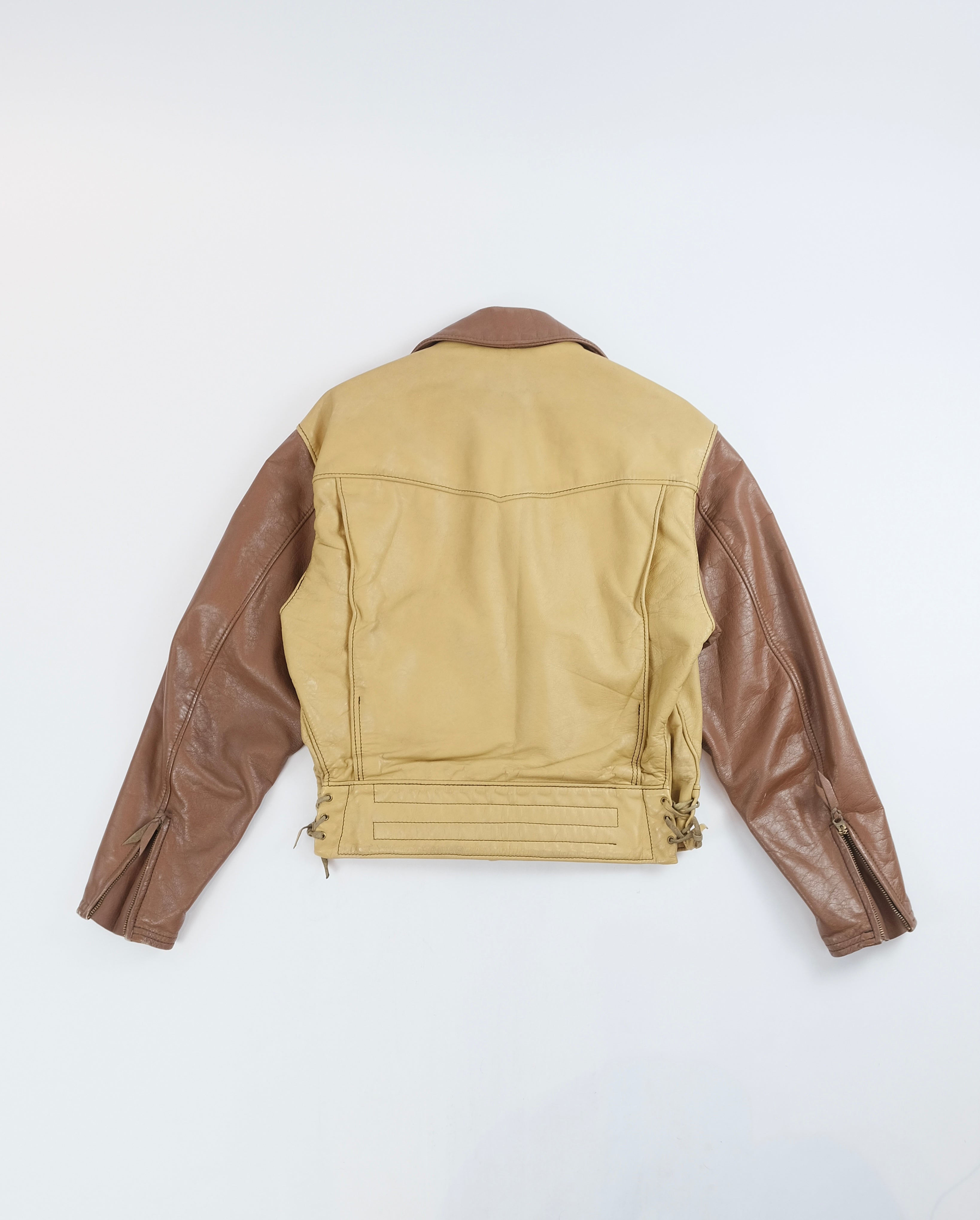 RARE 60s Langlitz Leather two-tone jacket M ~ Vintage Store