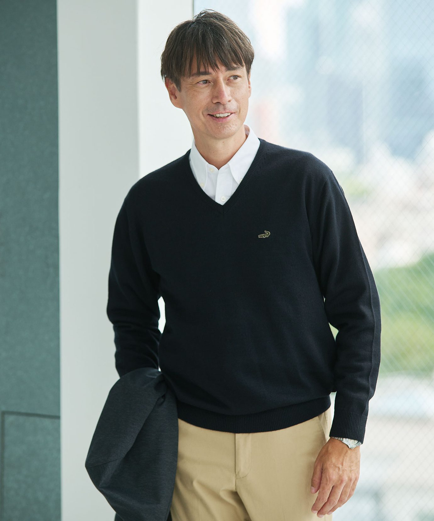 メンズ 10ゲージVネックセーター【洗濯機洗いOK】通販 [1603-06581