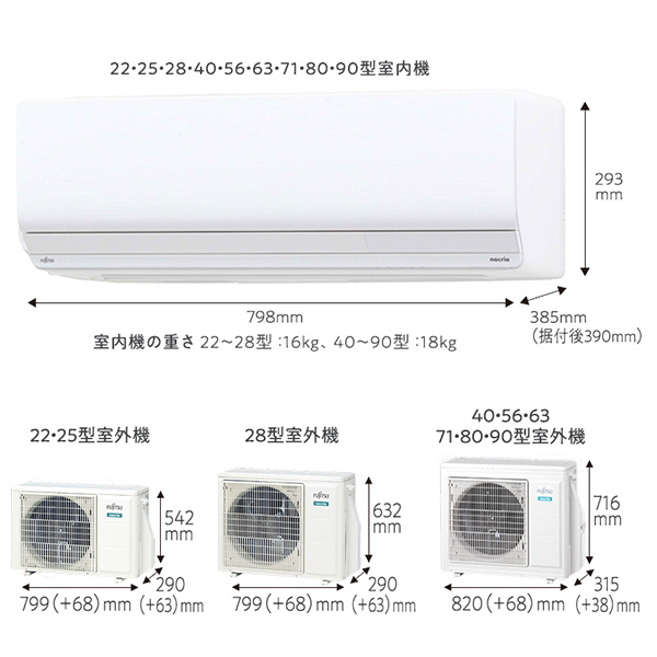 AS-Z563N2-W 富士通ゼネラル ルームエアコン nocria(ノクリア) Z