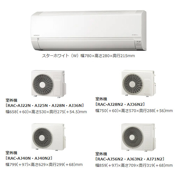 RAS-AJ40N2-W 日立 ルームエアコン 白くまくん AJシリーズ 主に14畳