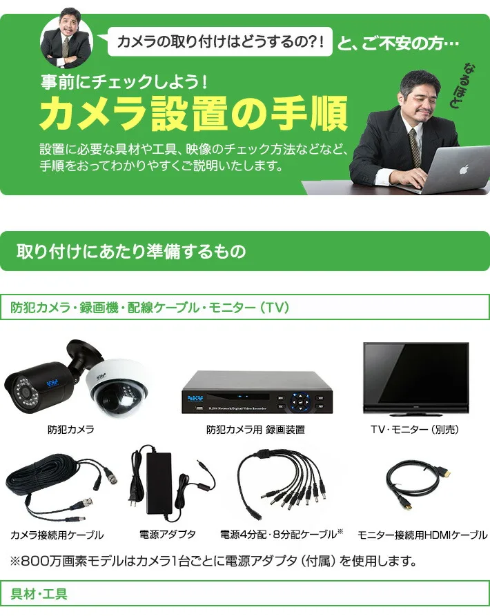 500万画素 集音マイク搭載 屋外対応 防犯カメラ4台セット SET-450S