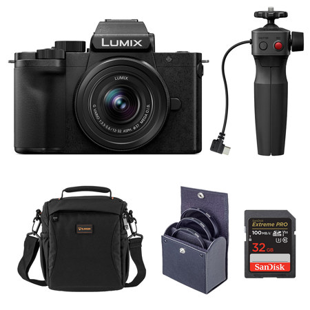Panasonic LUMIX DC-G100D Camera w/12-32mm Lens & Tripod Grip with