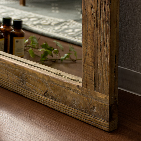 ヴィンテージウッドデザイン AL MIRROR 90×180cm | 家具・インテリア