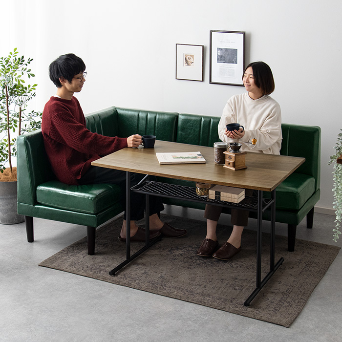 2人用 ダイニングソファ Lekka(レッカ) ソファ・テーブル3点セット