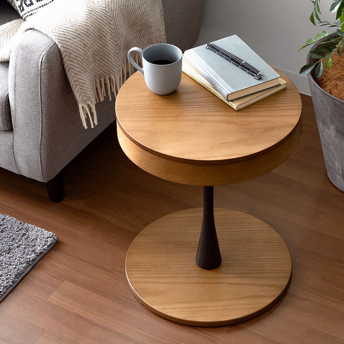 収納付き 丸型サイドテーブル simon(シモン) | 家具・インテリア通販