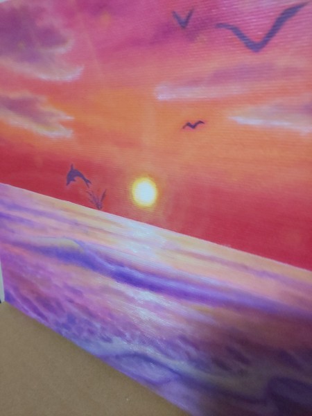 夕日とイルカの海」 by 白薔薇｜Artmeter｜暮らしを彩るアートが