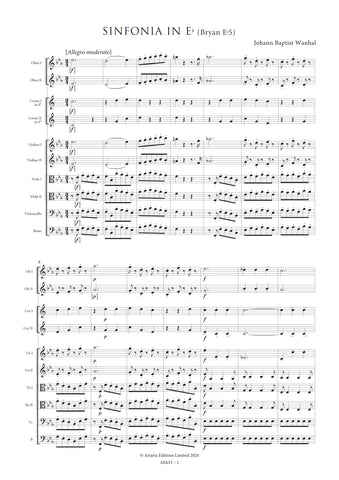 Johann Baptist Wanhal: Sinfonia in E Minor (Bryan e1) – Sheet Music