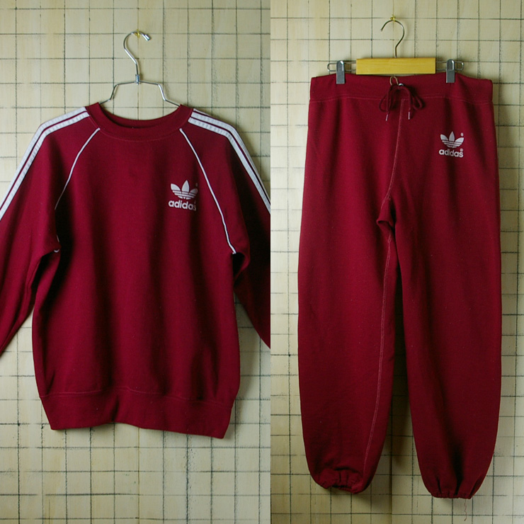 ビンテージ】古着アディダスワインレッドジャージ・スウェット・パンツ