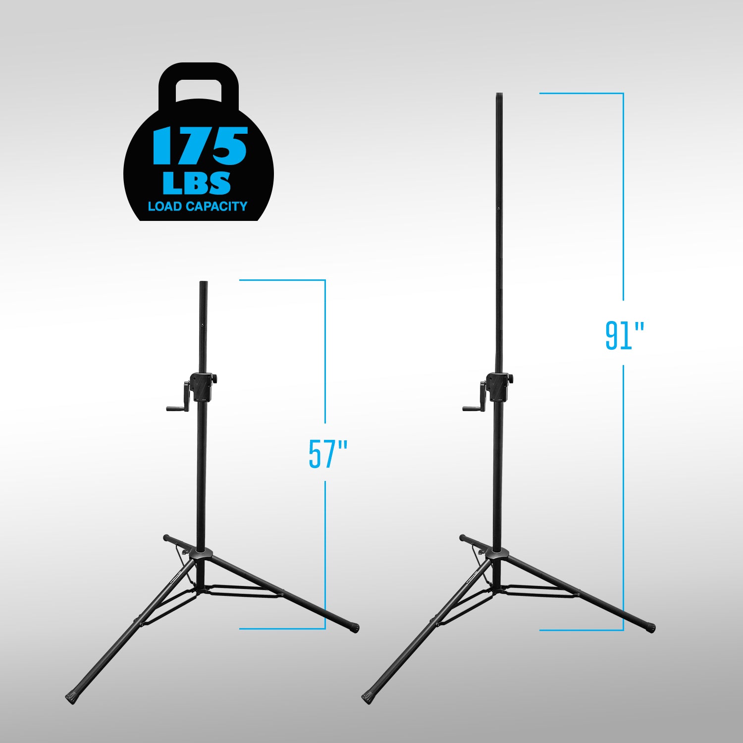 Heavy-Duty Crank-up DJ Tripod Stand with Carry Bag 175LB Load