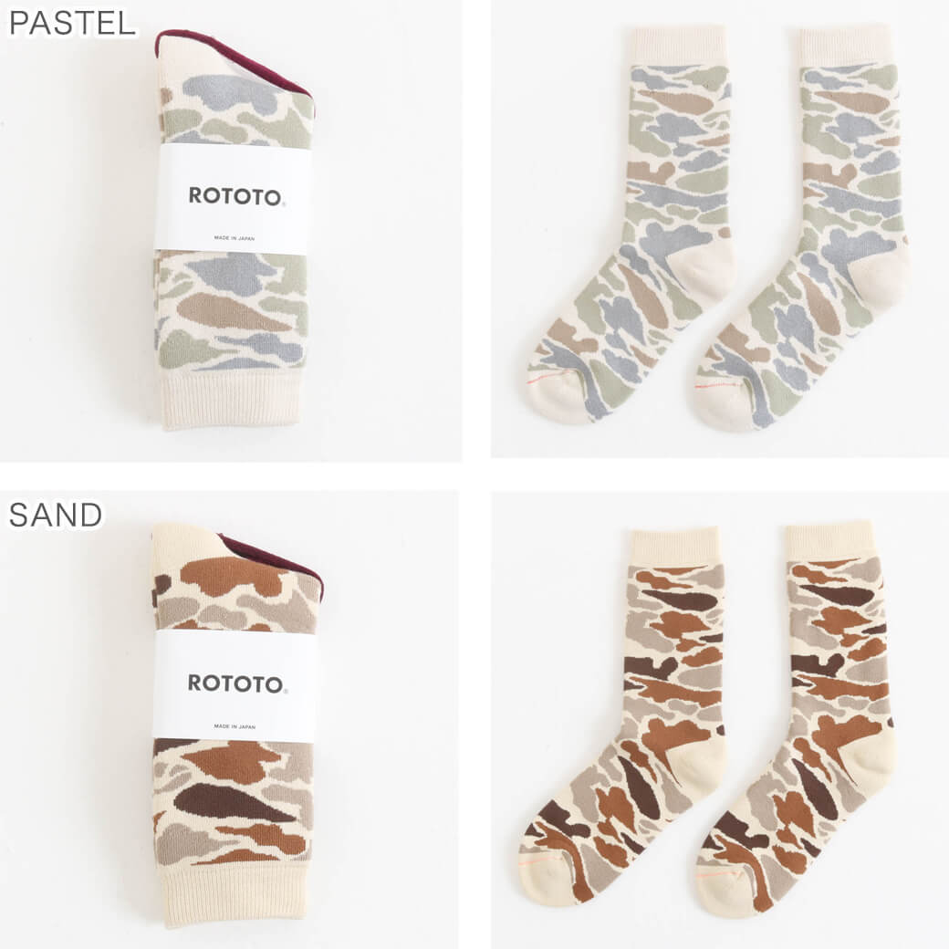 ROTOTO ロトト パイル迷彩クルーソックス｜BORN FREE ONLINE SHOP