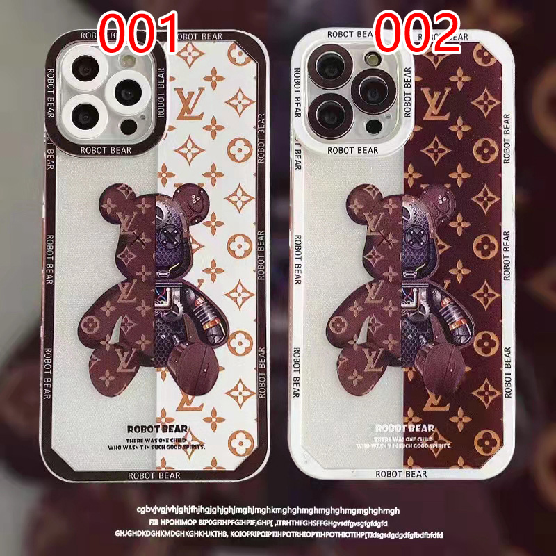 ルイヴィトン IPHONE13pro max/13pro/13ケース 個性クマ柄 キラキラ LV