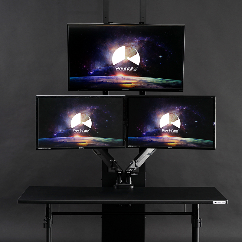 ツインポールテレビスタンド BHV-2400-BK | Bauhütte®