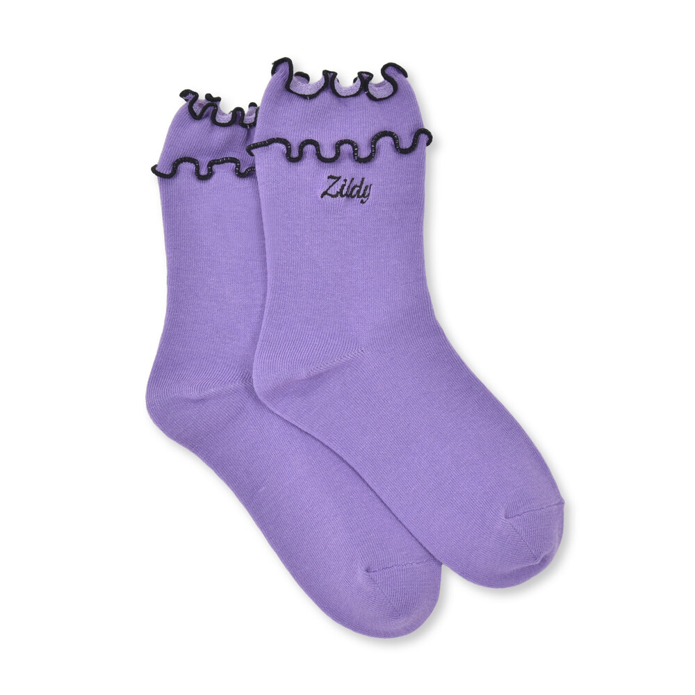 ニコ☆プチ 掲載 】【日本製】ダブルメロー刺しゅうロゴソックス(19