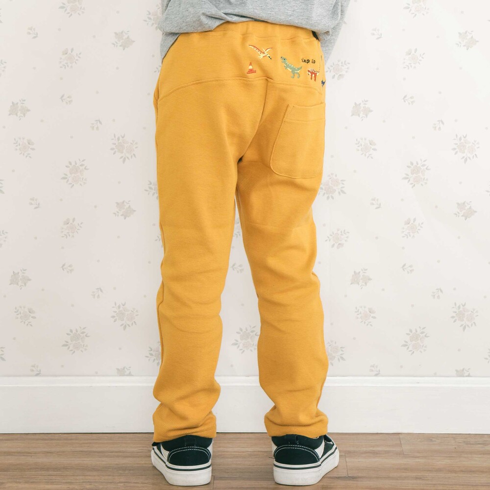 恐竜はたらくくるまおしり刺しゅうテーパードパンツ(80~120cm)(80cm