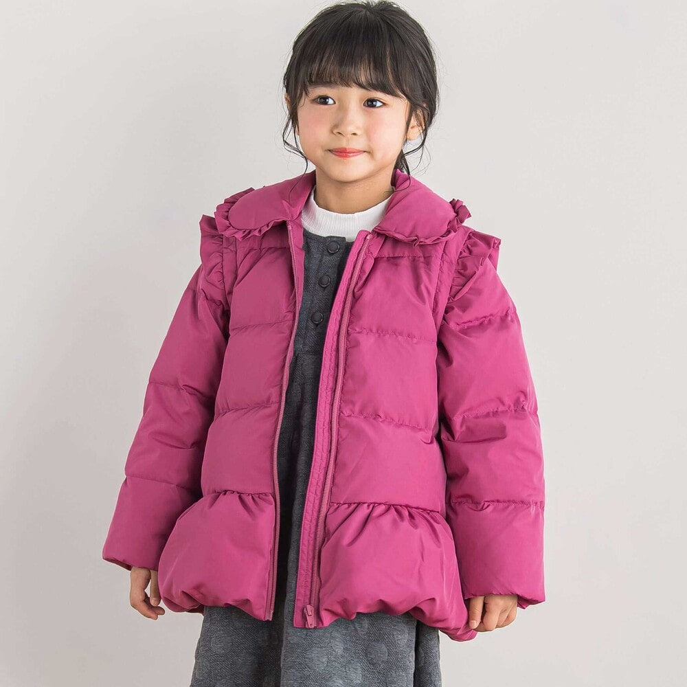 店舗限定】タフタ2WAYダウンコート(95~160cm)(95cm パープル