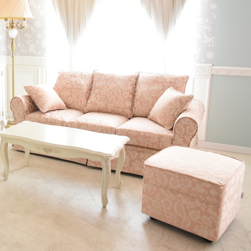 ドマーニ 洗えるカバーリングソファ 3人掛け(3P) ピンク 幅185cm