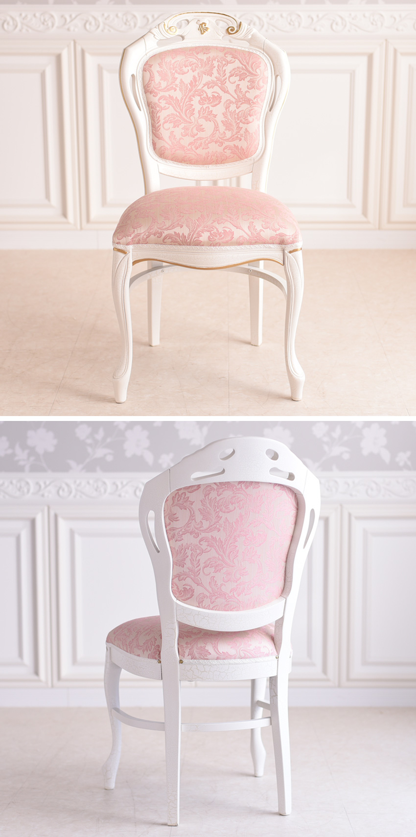 ROCOCO アントワネット ダイニングセット5P Φ110 イタリア製チェア