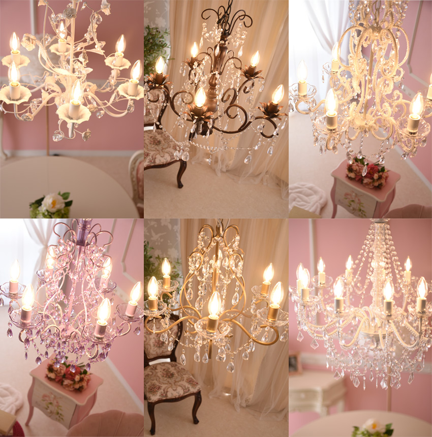 LED電球付 12灯 シャンデリア ホワイトプリンセス 簡単取付 幅72cm