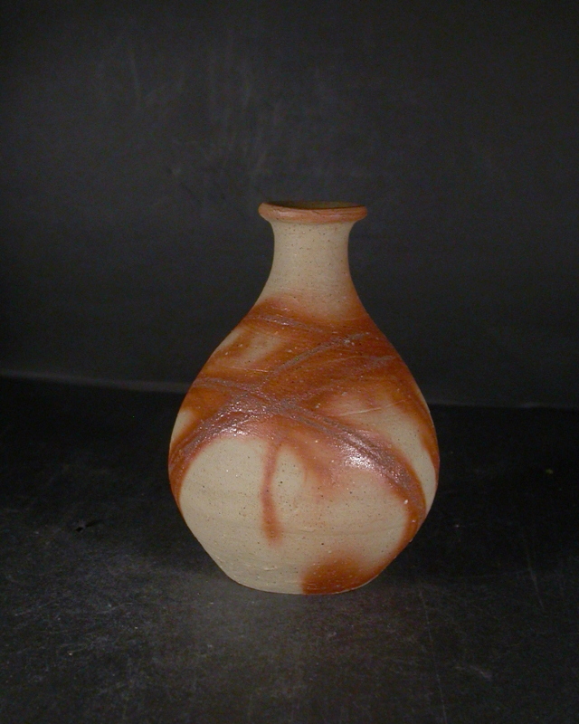 備前焼 備前焼人間国宝 伊勢崎 淳 共箱付緋襷徳利14 備前焼卸・小売