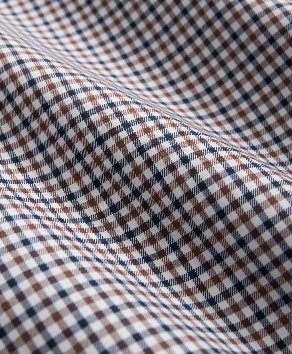 ノンアイロン ストレッチコットンツイル チェック スポーツシャツ